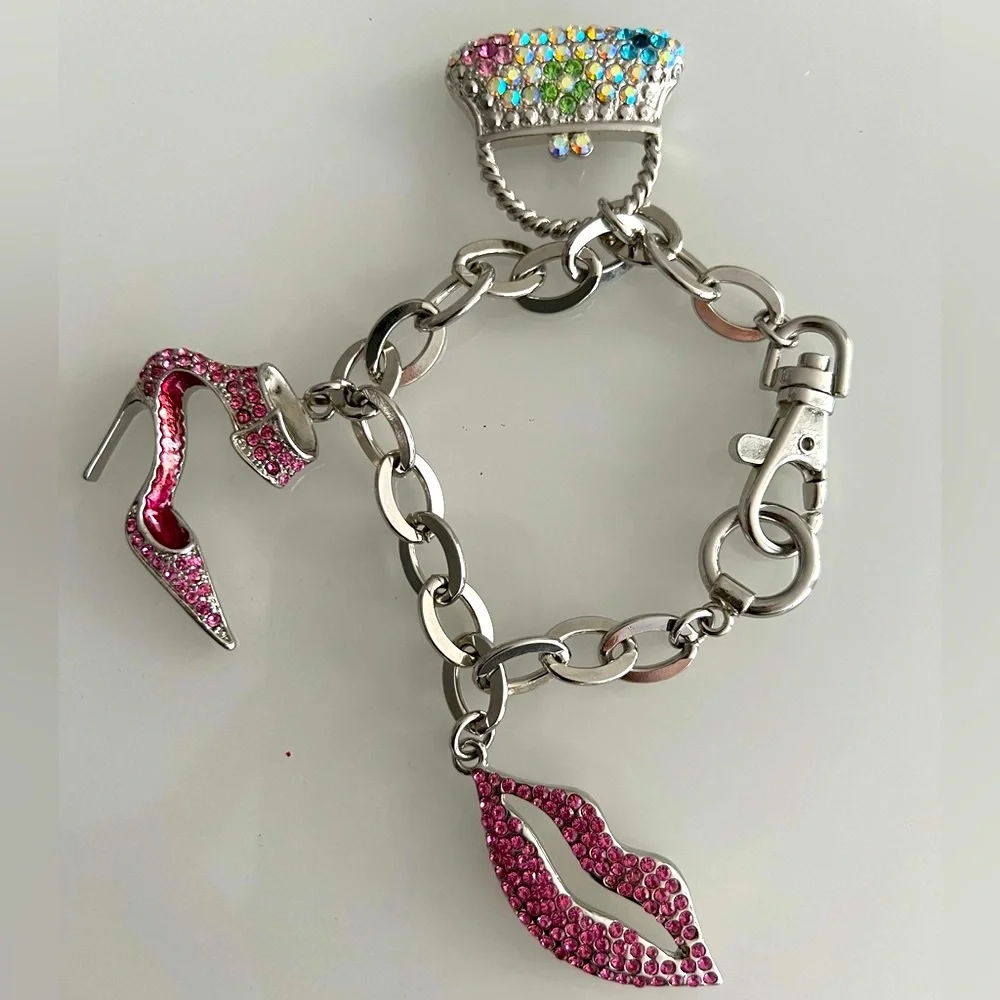 Rhinestone Large Charm Bracelet